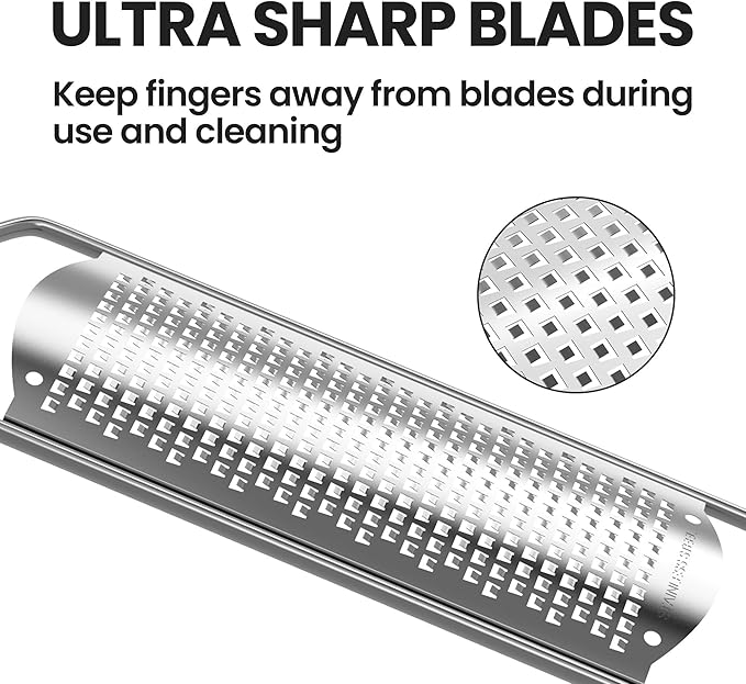 Cheese Grater, Lemon Zester, Fine Cheese Grater with Handle, Width 2.5 inch - Image 3