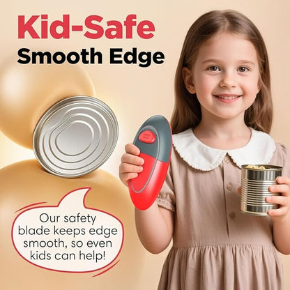 One Touch Electric Can Opener Fits Almost All Can Sizes for Seniors with Arthritis, Hand Held Battery Operated Can Opener with Smooth Edge, Food Safe Kitchen Gadgets Automatic Can Opener for Kitchen - Image 7