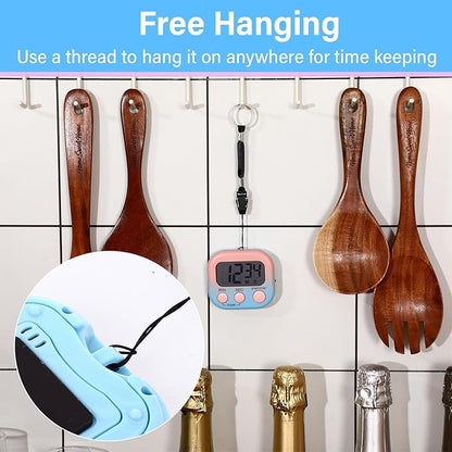 Weewooday 24 Pcs Digital Kitchen Timer Magnetic Timer Bulk On/Off Switch Minute Second Count up Countdown Loud Alarm for Exercise Cook Baking (Gradient Color) - Image 5