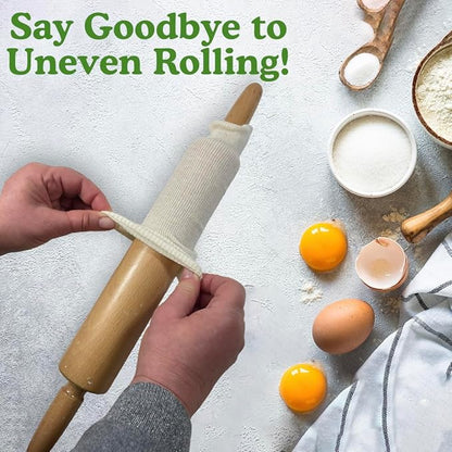 Regency Wraps Rolling Pin Cover for Non-Stick Dough Rolling, 100% Cotton Absorbs Excess Flour So Pastries Come out Light and Flakey, 15" Pack of 2 - Image 4