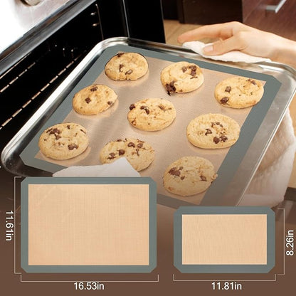 Silicone Baking Mat, 3 Pack Reusable Baking Sheet, Non-Stick ＆ Food Safe Silicone Mats for Baking for Making Cookies Macaroons Bread, Baking Supplies ＆ Accessories - Image 2