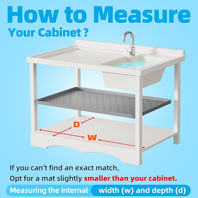 Winisok Silicone Under Sink Mat 40" x 22", kitchen Essentials and Gadgets, Shelf liner and Cabinet Protector, Home Organizers and Storage, Waterproof Bathroom Tray - Image 6