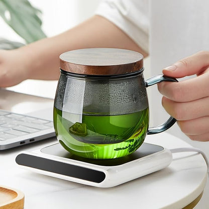 17 OZ Glass Tea Cup with Infuser and Lid, 500 ML Large Borosilicate Teacup, Clear Mug for Loose Leaf Tea, Blooming Tea, Tea Bags - Perfect Christmas or Birthday Gift for Women - Image 8