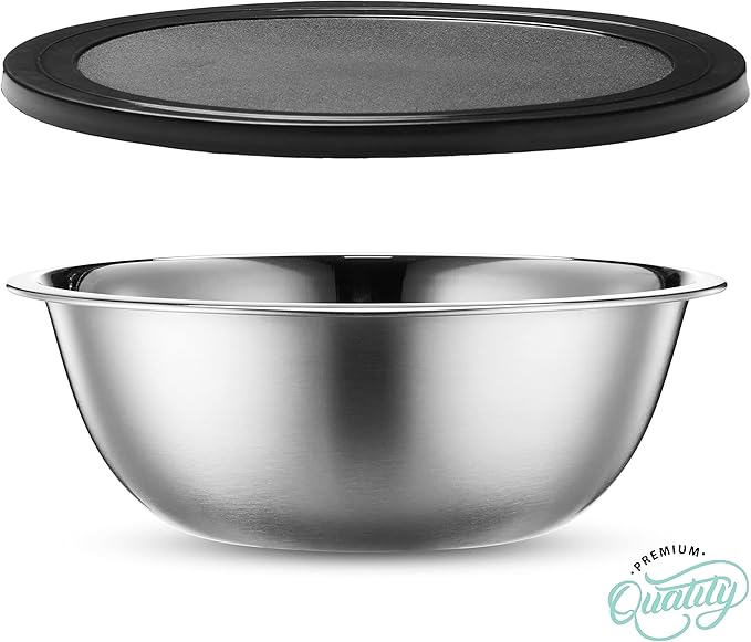 WHYSKO Stainless Steel Mixing Bowl Set, 10 Piece Stainless Steel Mixing Bowls with Lids Set for Food Prep Storage and Serving, Dishwasher Safe for Kitchen Baking Cooking, Silver - Image 7