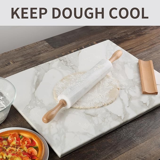 Koville Marble Rolling Pin, Non-Stick African Stone Polished Dough Roller, Pasta, Dumpling, Ravioli, Fondant, Pie Crust, Kitchen Baking Pastry Tools(Namib Fantasy) - Image 6