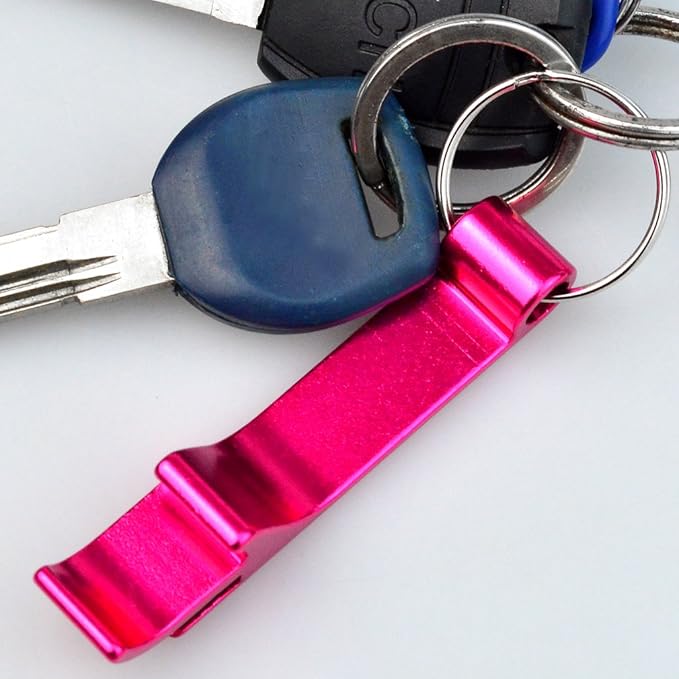 cnomg 16 pcs 8 Colored Metal Bottle Opener, Split Key Ring Chain Keychain Bulk Aluminum Pocket Claw Bar Soda Beverage Beer Bottle Opener - Image 6