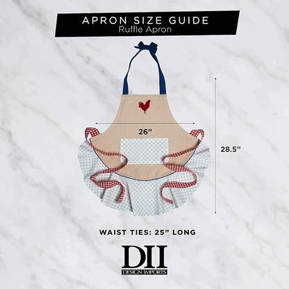 DII Women's Spring & Summer Apron Collection Adjustable, Two Large Pockets & Extra Long Ties, One Size Fits Most