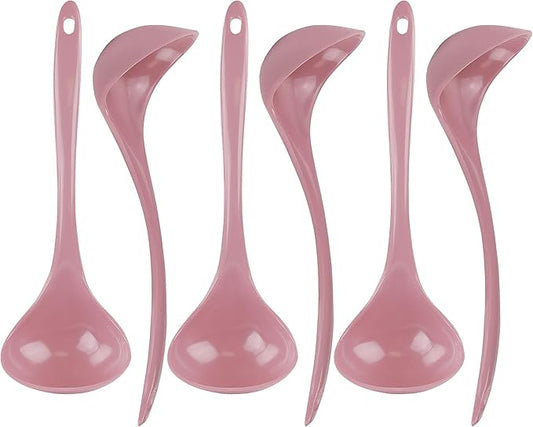 Reston Lloyd Melamine Soup Ladle Kitchen Utensil, Premium Quality Utensil with Heat Resistant Ergonomic Handle, Durable BPA-Free Plastic, 10.5 inch long, 6pc Set, Pink by RestonLloyd