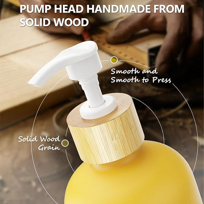 Cisily Yellow Dish Soap Dispenser Set, 16 fl Oz Dual Kitchen Soap Dispensers with Sponge Holder, Customized Stainless Steel Kitchen Soap Dispenser Set, Lemon Kitchen Decor and Accessories - Image 8