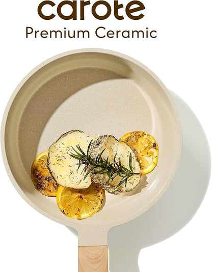 CAROTE 1.5Qt & 2.5Qt Sauce Pan Sets with Lid Ceramic Nonstick Pot Set Non Toxic Saucepan with Stay-cool Handle Small Kitchen Cooking Pots, Easy to Clean, Induction Comptable, PFOA FREE - Image 6