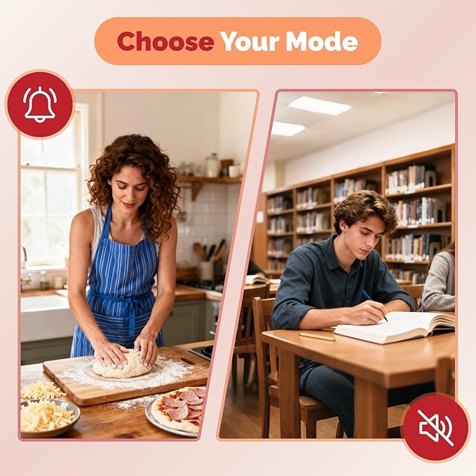 KADAMS Timer Pomodoro Visual - Productivity Pomodoro Cube, 5/10/25/50 Min Countdown & Countup, Silent – Ideal for Work Study Cook Workout Kitchen School Classroom Office ADHD Gift Kids (1, Orange)