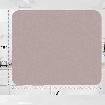 WISELIFE Dish Drying Mat Super Absorbent Drying Mat Large Dish Drying Mats for Kitchen Counter Easy Clean Dish Mat Kitchen Drying Mat15"x 18" Classic Khaki - Image 3