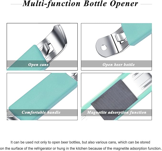 3 Pieces Magnetic Bottle Openers Can Opener Classic Beer Opener Stainless Steel Small Bottle Opener Can Tapper with Magnet for Camping and Traveling - Image 2