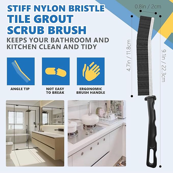 Crevice Cleaning Brush Set (12 Pack) – Hard Bristle Gap Cleaning Tool for Window Tracks, Grout & Bathroom Corners – Thin Deep Cleaning Brush for Kitchen Sink, Sliding Door Tracks & Tight Spaces - Image 6