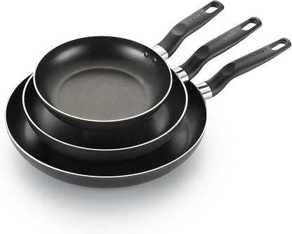 T-Fal Classic Nonstick Fry Pan Set 3 Piece: 8, 9.5, & 12 Inch, Oven Broiler Safe 350F, Kitchen Cookware Set, Pots and Pans Set Non Stick, Frying Pans, Skillets, Dishwasher Safe, Black by T-falbrand