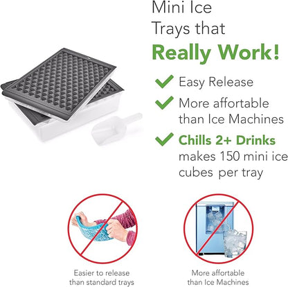 Tovolo Mini Ice Cube Tray Set with Twist and Release Mini Nugget Ice Cube Trays, BPA Free Silicone Mini Ice Tray with Storage Bin and Mini Scoop, Stackable Dishwasher Safe Mini Ice Cube Trays - Image 4