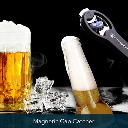 KITCHENDAO 2 in 1 Magnetic Beer Bottle Opener for Fridge and RV with Cap Catcher - Pop Can Soda Can Opener, Stick to Refrigerator for Easy Storage with Magnet, Gift for Men Husband Father- 3 Pack - Image 3
