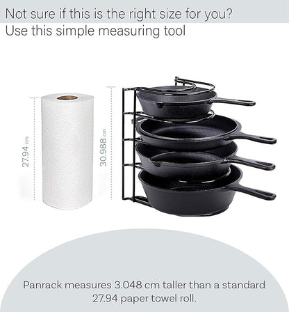 Cuisinel Heavy Duty Pots and Pans Organizer Rack - 12.2"-Inch Tall - 5 Tier Rack - Holds 50 LB - Cast Iron Skillets, Griddles, Shallow Cookware - Space Saving Kitchen Storage - No Assembly Required - Image 7