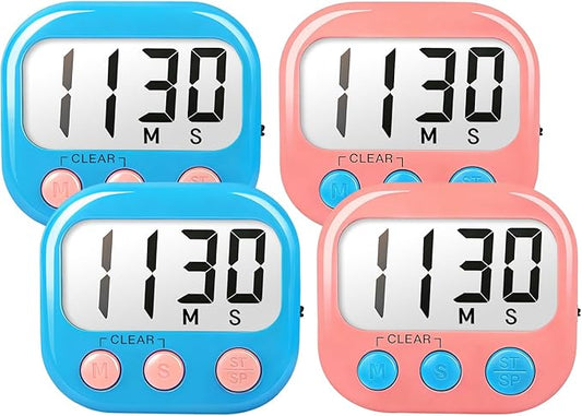 Classroom Timers for Teachers Kids Large Magnetic Digital Timer Teacher Supplies 4 Pack-Blue Pink by AOUCE
