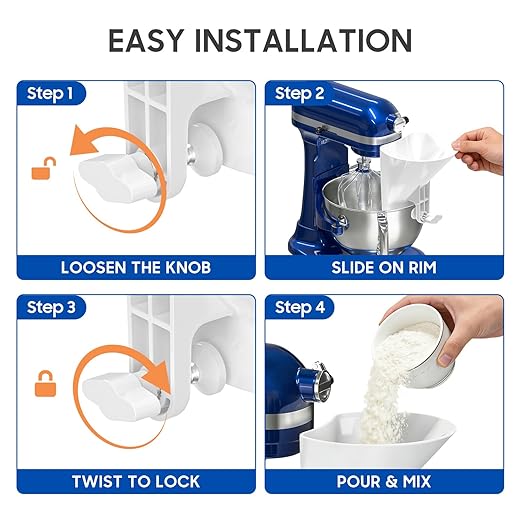 KingofKings Funnel for Kitchen Aid Accessories and Attachments, Flour Funnels for Kitchenaid Mixer Attachments, Wide Mouth Pouring Chute Baking Supplies for Cake, Mother Day Gift for Women, Mom - Image 8