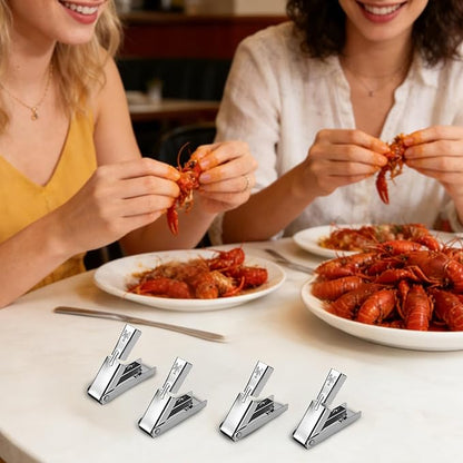 4pcs Crawfish Peeler Tool, Hollow Design Stainless Steel Shrimp & Crayfish Sheller Effortless Tail Peeling for Cooked Shrimp Seafood Shucker Easy to Clean Kitchen Gadget for Home & Restaurants