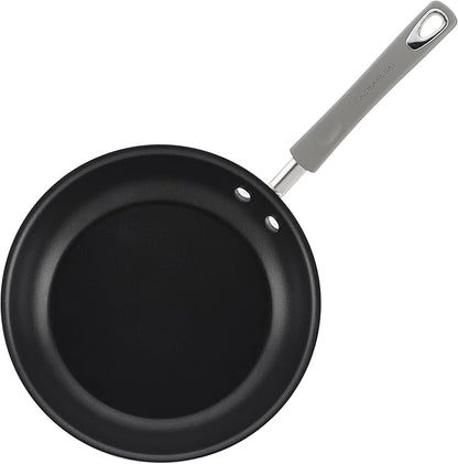 Rachael Ray Brights Nonstick Cookware Pots and Pans Set, 14 Piece, Sea Salt Gray