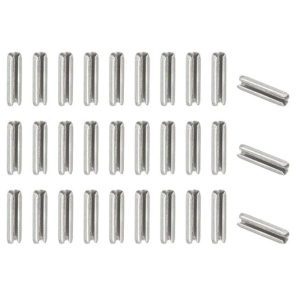 PATIKIL Slotted Spring Pin, 50 Pcs 3/32" x 3/8" (2.7mm x 10mm) 304 Stainless Steel Split Roll Pins Spring Dowel for Home Improvement Automotive Machine Repair, Silver