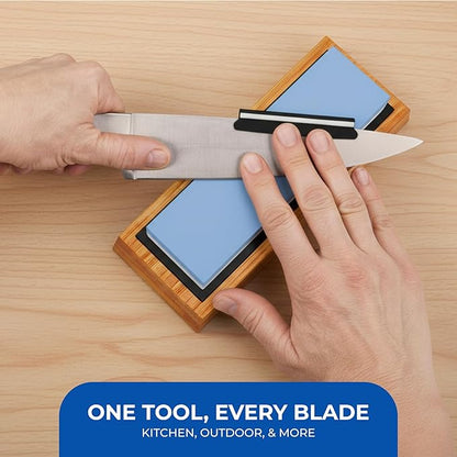 Sharp Pebble Premium Whetstone Knife Sharpening System – 1000/6000 Grit Whetstone Knife Sharpener & Honing Kit with Angle Guide & Non-Slip Bamboo Base – Guided Beginner Instructions - Image 5