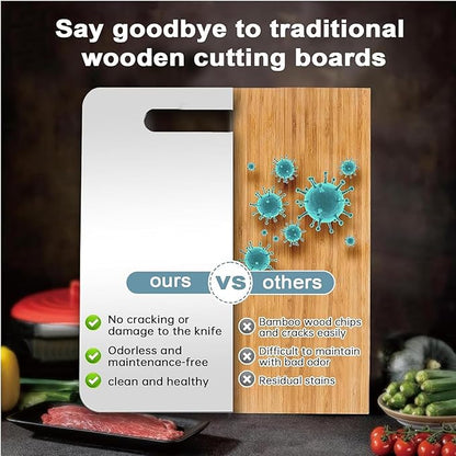 304 Stainless Steel Cutting Board for Kitchen, Non Toxic Cutting Boards Set, Dishwasher Safe and Knife Friendly Chopping Board for Meat Vegetable Fruit(15"x 11",13"x 9",10"x 6")