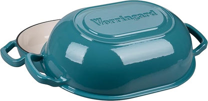 VORRINGARD Enameled Cast Iron Sourdough Bread Oven, Dutch Oven, Loaf Cast Iron Bread Pan for Homemade Bread Baking, Meatloaf Pan with Lid, 7QT, Bluegreen - Image 4