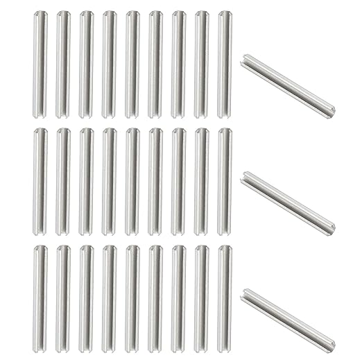 PATIKIL Slotted Spring Pin, 50 Pcs 5/32" x 1-3/8" (4.25mm x 35mm) 304 Stainless Steel Split Roll Pins Spring Dowel for Home Improvement Automotive Machine Repair, Silver