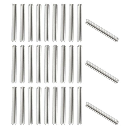 PATIKIL Slotted Spring Pin, 50 Pcs 5/32" x 1-3/8" (4.25mm x 35mm) 304 Stainless Steel Split Roll Pins Spring Dowel for Home Improvement Automotive Machine Repair, Silver