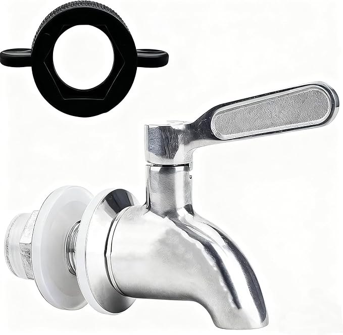 Lulonpon 1 Pieces Dispenser Faucets, Stainless Steel Spigot for Beverage Dispensers, Juice Dispenser Spigot, Water Dispensers Replacement Stainless Steel Barrel Faucet for Glass Jar, Party, Camping by Lulonpon