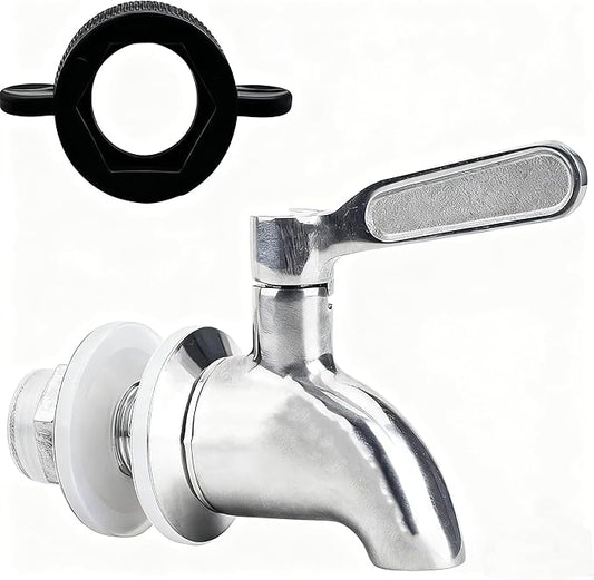 Lulonpon 1 Pieces Dispenser Faucets, Stainless Steel Spigot for Beverage Dispensers, Juice Dispenser Spigot, Water Dispensers Replacement Stainless Steel Barrel Faucet for Glass Jar, Party, Camping by Lulonpon