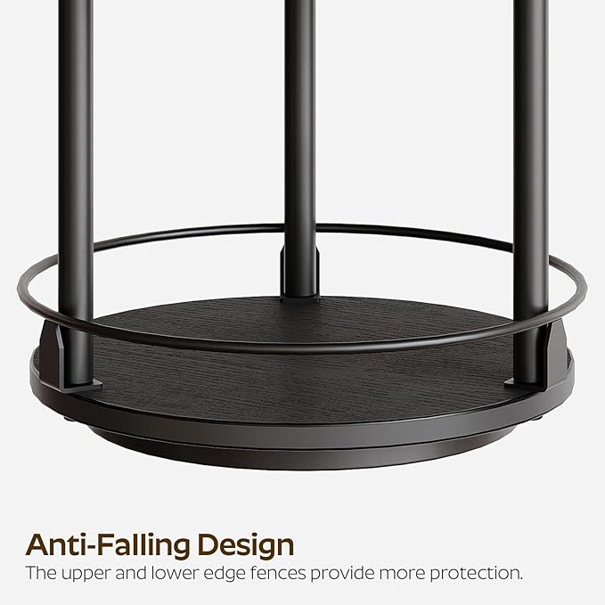 YATINEY Lazy Susan Organizer, Rotating Spice Rack, 2 Tier Spice Turntable Organizer, Industrial Turntable Spice Holder, for Kitchen Countertop and Cabinet, Compact and Versatile, Black SR22BK - Image 7