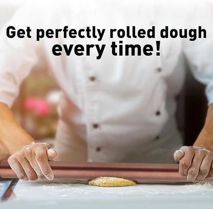 Zulay Kitchen 15.9 inch Professional Stainless Steel Rolling Pin - Lightweight Metal French Rolling Pin - Perfect for Baking, Fondant, Pizza Dough Roller, Dumpling - Copper - Image 2