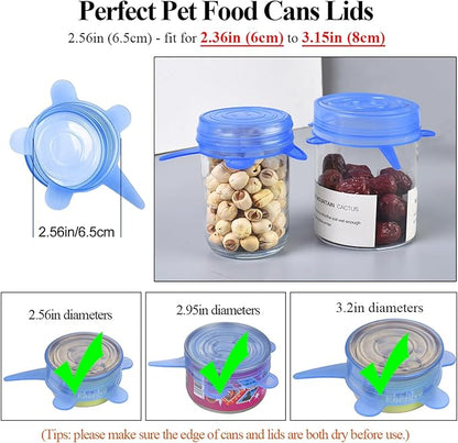 Silicone Can Lids (10 Pack, All 2.6'' Diameter), Reusable Silicone Stretch Lids for Pet Food Cans, BPA-free Seal Can Covers for Yogurt Jars Soda Regular Mason Jars Canned Pet Foods