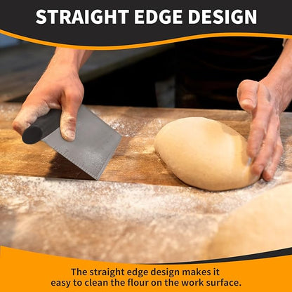 ALLTOP Bench Scraper & Chopper - Baking Essentials,Stainless Steel Blade Knife,Ideal Kitchen Tool for Home Baking and Meal Prep, Bread Making, Pasta,Pastry,Dough and Cake - Set of 2 Pack - Image 5