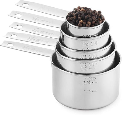 Stainless Steel Measuring Cups, Laxinis world 5 Piece Stackable Measuring Set (1) - Image 5