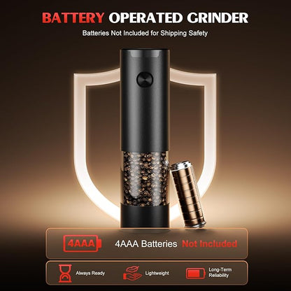 Electric Salt and Pepper Grinder Set Automatic Battery Pepper Mill Shakers Adjustable Coarseness Upgraded Larger Capacity with Led Home and Kitchen Appliances Birthday Gifts for Women Mom - Image 3