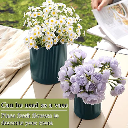 HOMQUEN 360° Rotating Utensil Holder, 6.3''+4.7'' Plastic Kitchen Utensil Holder for Countertop, Large Cooking Utensil Crocks for Kitchen Decor, Utensil Organizer for Spatula, Set of 2 (Green) - Image 6