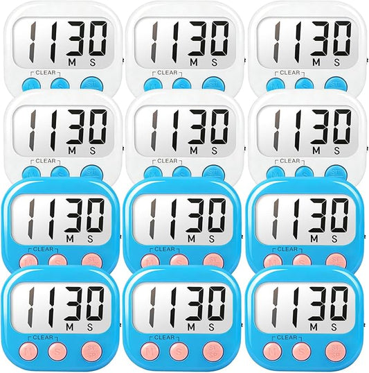 Classroom Timers for Teachers Kids Large Magnetic Digital Timer Teacher Supplies 12 Pack-Blue White by AOUCE