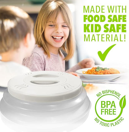 HOVER COVER Magnetic Microwave Splatter Cover with High Power, Strongest Magnetic Grip, Collapsible 12-Inch BPA-Free Food Lid, Vented Plate Guard, Dishwasher Safe, Space-Saving Storage - White - Image 8