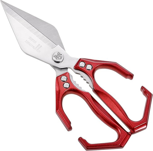 Kitchen Shears,Poultry Shears - Heavy Duty Stainless Steel kitchen Scissors for food,Seafood, Vegetables, Raw and Cooked Meat,Scissors All Purpose(red)