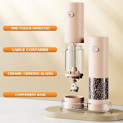 Electric Salt and Pepper Grinder Set Automatic Battery Pepper Mill Shakers Adjustable Coarseness Upgraded Larger Capacity with Led Home and Kitchen Appliances Birthday Gifts for Women Mom - Image 7