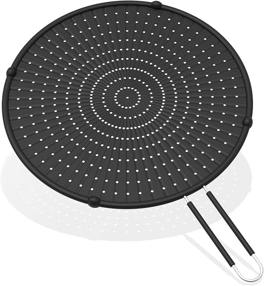 INYOU Silicone Splatter Screen for Frying Pan Suitable for 13” Pans, Multi-Use Grease Splatter Guard Heat Resistant to Hot Oil Food Safety Oil Splash Guard by CreateYourNewLifewithINYOUSiliconeSplatterScreen
