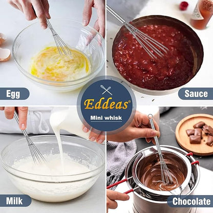 Eddeas Small Whisk Stainless Steel, Mini wire whisk 3 Pieces, 5in, 6in & 7in Tiny Whisks Perfect for Whisking, Beating, Mixing Sauces & Blending Ingredients. - Image 5