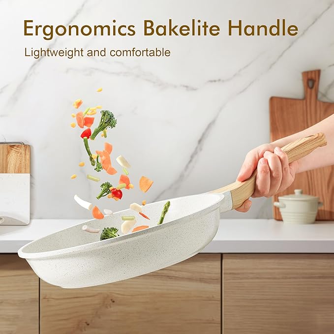 SENSARTE Nonstick Ceramic Frying Pan Skillet, 11 Inch Omelet Pan, Healthy Non Toxic Induction Compatible Egg Pan with Heat Resistant Handle, PTFE and PFAS-Free - Image 6