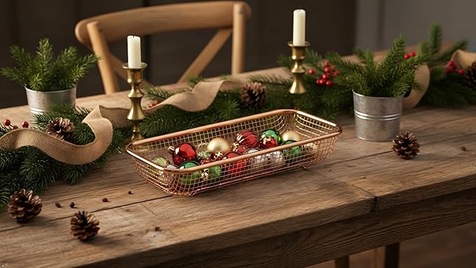 2Pack Stainless Steel Tumbler Cup Lid Organizer Inside Cabinet, Mason Jar Lid H, Rectangular Basket for Storage of Silverware, Chopsticks, straws and Utensils, Rosegold - Image 2