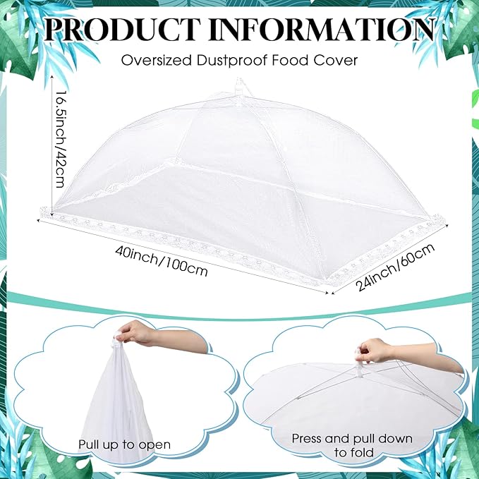 Leitee 3 Pcs Inflatable Serving Bar Kit Includes Salad Buffet Tray with Drain Plug Mesh Food Cover Food Drink Containers and Inflator for Ice Supplies Halloween Party Camping Picnic(White)